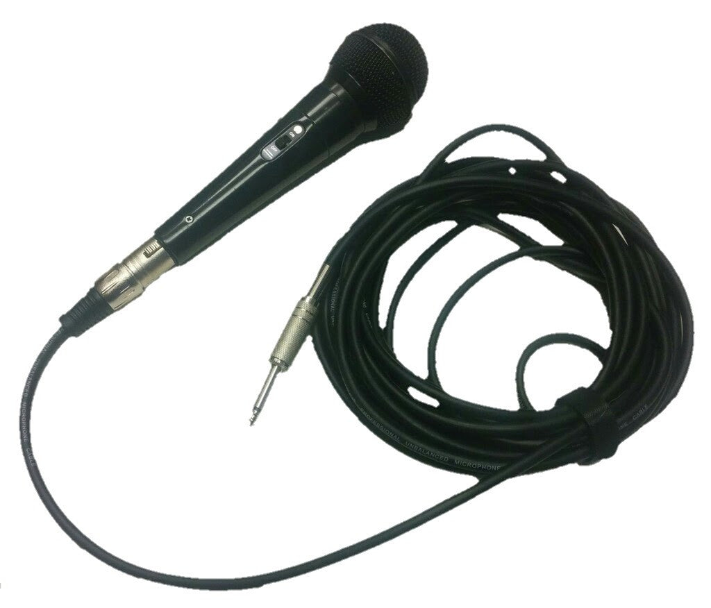Rental Wired Microphone and 20' Cable with 1/4" Plug - Seattle Karaoke - Rental - Rental Microphones & Stands