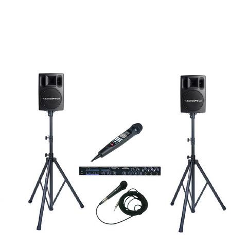 CV-2: Additional Mixer, Wired Microphone and Powered Speakers - Seattle Karaoke - Rental - Systems w/ English Songs