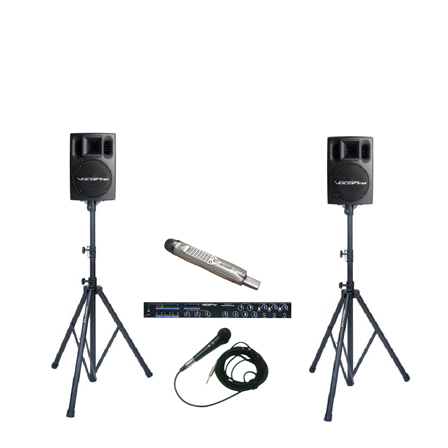 D-2: Additional Mixer, Wired Microphone and Powered Speakers - Seattle Karaoke - Rental - Systems w/ English Songs
