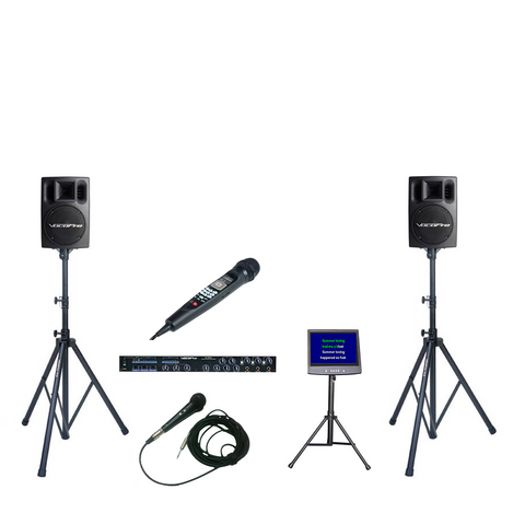 CV-3: Additional Mixer, Powered Speakers and TV w/ Stand - Seattle Karaoke - Rental - Systems w/ English Songs