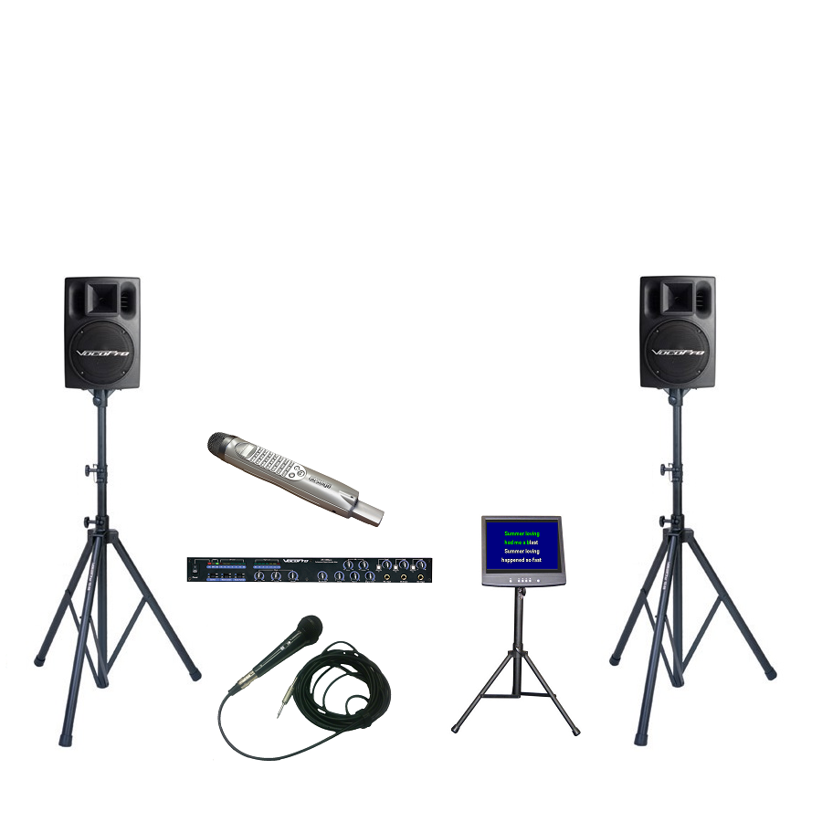 D-3: Additional Mixer, Powered Speakers and TV w/ Stand - Seattle Karaoke - Rental - Systems w/ English Songs