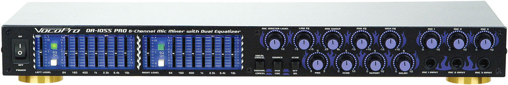 VocoPro: DA-1055Pro<br>6 Mic Digital Echo Mixer / Parametric Equalizer - Seattle Karaoke - VocoPro - Mixers & Key Controllers - 1