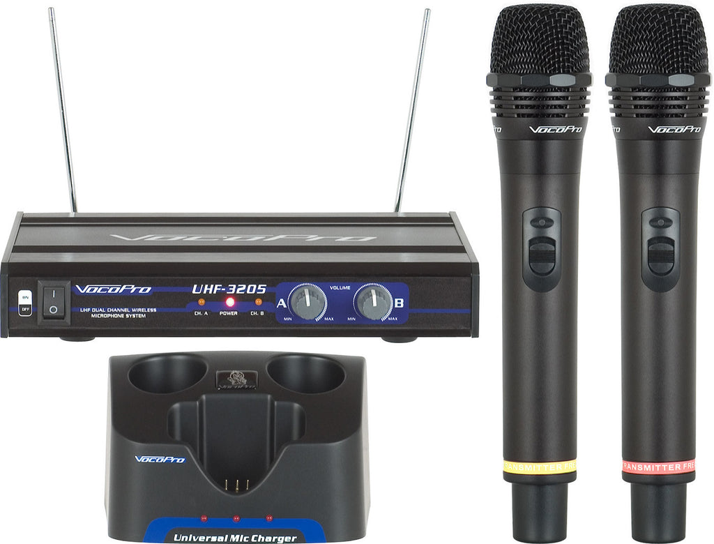 VocoPro: UHF-3205<br>Wireless UHF Dual-Channel Rechargeable Mic System - Seattle Karaoke - VocoPro - Microphones - 1